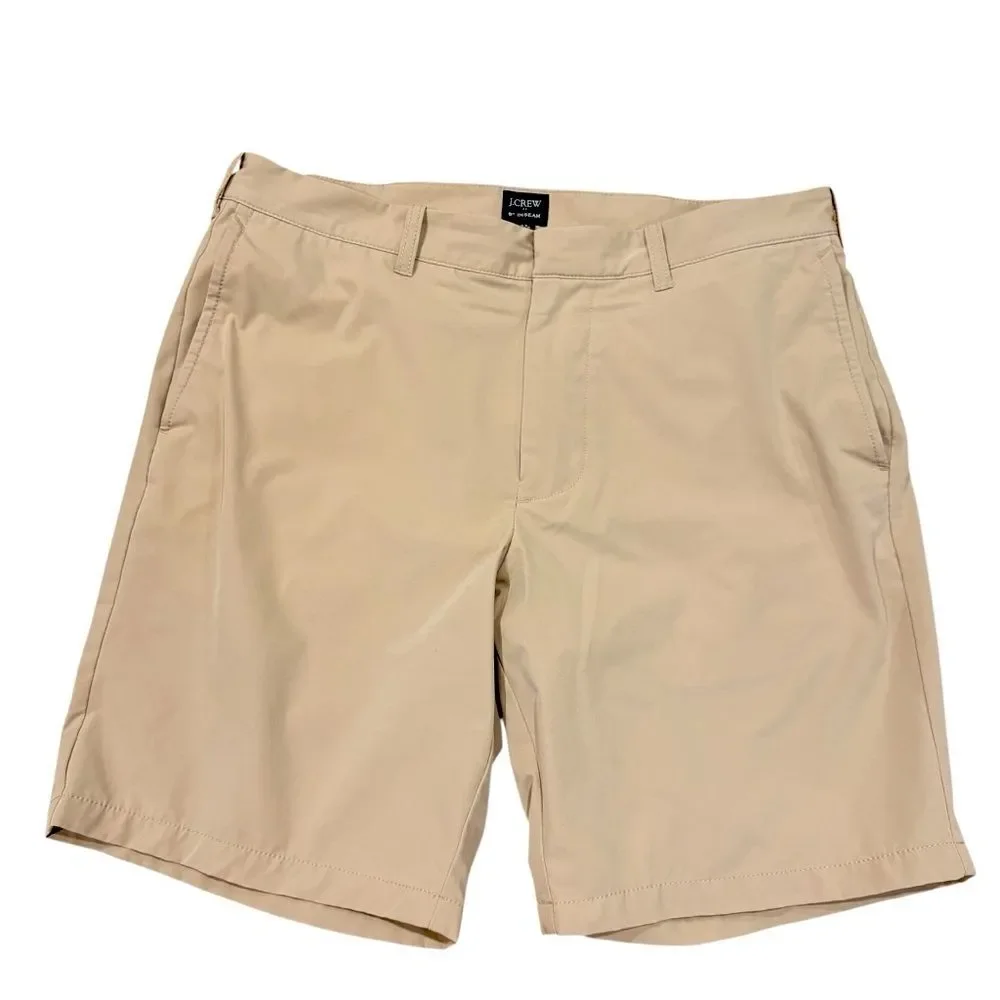 J Crew Flat Front Tan Shorts 9” inseam 33